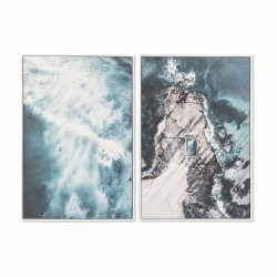 Pintura DKD Home Decor 62,5 x 4,5 x 93 cm Mar e oceano (2 Unidades)