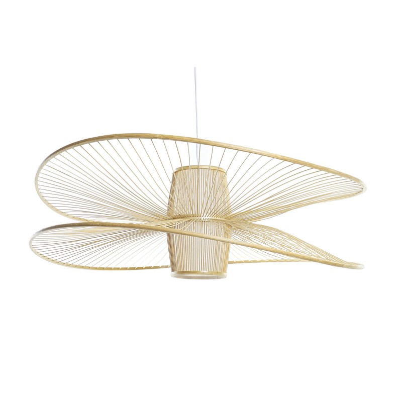 Deckenlampe DKD Home Decor Weiß natürlich Bambus 50 W 100 x 100 x 32 cm