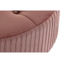 Repousa pés DKD Home Decor Natural Madeira Veludo Rosa Claro (61 x 61 x 38 cm)