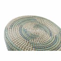 Poggiapiedi DKD Home Decor Naturale Turchese Bianco Rattan Tropicale Erba di mare (41 x 41 x 42 cm)