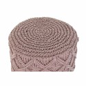 Poggiapiedi DKD Home Decor 43 x 43 x 51 cm Legno Marrone Rosa chiaro Macramé Boho