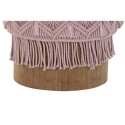 Poggiapiedi DKD Home Decor 43 x 43 x 51 cm Legno Marrone Rosa chiaro Macramé Boho