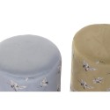 Poggiapiedi DKD Home Decor 32 x 32 x 38 cm Grigio Dorato Metallo Uccello Orientale Senape (2 Unità)