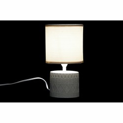 Lâmpada de mesa DKD Home Decor 25W Bege Cinzento claro 220 V (14 x 14 x 27 cm) (2 Unidades)