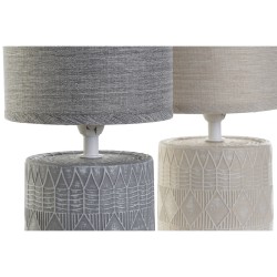 Lâmpada de mesa DKD Home Decor 25W Bege Cinzento claro 220 V (14 x 14 x 27 cm) (2 Unidades)