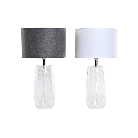 Lâmpada de mesa DKD Home Decor Cristal Transparente Branco Cinzento claro 30 x 30 x 54 cm (2 Unidades) Lâmpada de mesa DKD Home Decor Cristal Transparente Branco Cinzento claro 30 x 30 x 54 cm (2 Unidades)
