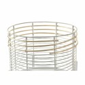 Set di Vasi DKD Home Decor Bianco Naturale Metallo Rattan Quadrato 25 x 25 x 32 cm (2 Unità)