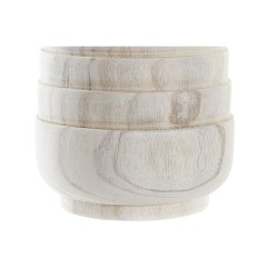 Plantador DKD Home Decor Castanho Natural Quadrado Boho 17 x 17 x 16 cm