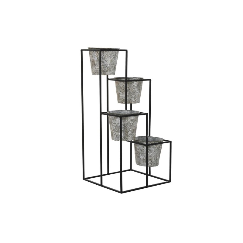 Plantador DKD Home Decor Cinzento Metal Desgastado 34 x 34 x 71 cm Redondo