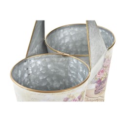 Plantador DKD Home Decor Cor de Rosa Metal Shabby Chic 24 x 12 x 23 cm