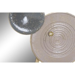 Decoração de Parede DKD Home Decor Espelho Cinzento Dourado Metal Terracota Moderno Círculos (96,5 x 7 x 59 cm)