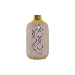 Vaso DKD Home Decor Cor de Rosa Dourado Porcelana Oriental Cromado 13 x 13 x 26 cm