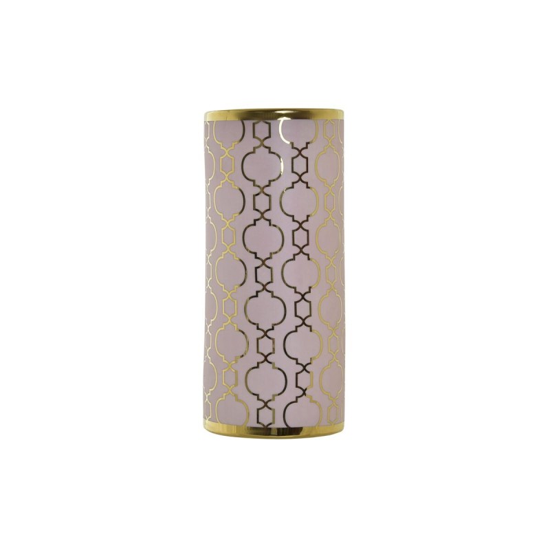 Jarrón DKD Home Decor Rosa Dorado Porcelana Oriental Cromado 14 x 14 x 32 cm