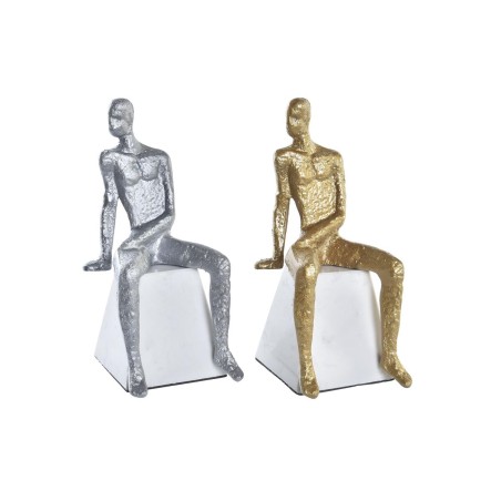 Figura Decorativa DKD Home Decor 11 x 12 x 28 cm Plateado Negro Blanco Hombre (2 Unidades) Figura Decorativa DKD Home Decor 11 x 12 x 28 cm Plateado Negro Blanco Hombre (2 Unidades)