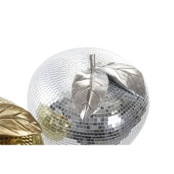 Bola de Discoteca DKD Home Decor Prateado Dourado Resina Maçã Moderno (21 x 21 x 19 cm) (2 Unidades)