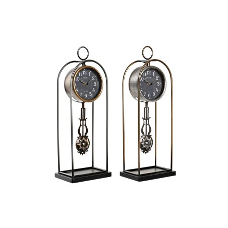 Reloj de Mesa DKD Home Decor Cristal Negro Dorado Hierro (17 x 12 x 46,5 cm) (2 Unidades) Reloj de Mesa DKD Home Decor Cristal Negro Dorado Hierro (17 x 12 x 46,5 cm) (2 Unidades)