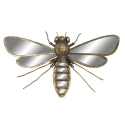 Decoración de Pared DKD Home Decor Espejo Dorado Resina Abeja (33 x 20 x 4 cm)