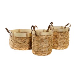 Set di Cestini DKD Home Decor Bambù Tropicale 40 x 40 x 24 cm
