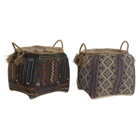 Korb DKD Home Decor Naturfaser 41 x 41 x 40 cm Boho (2 Stück) Korb DKD Home Decor Naturfaser 41 x 41 x 40 cm Boho (2 Stück)