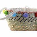 Conjunto de Cestas DKD Home Decor Poliéster Pompons (57 x 45 x 42,5 cm)