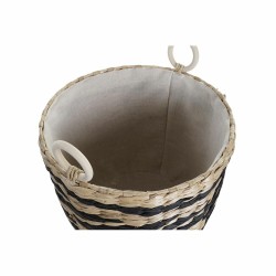 Conjunto de Cestas DKD Home Decor Poliéster Colonial Fibra (38 x 38 x 36 cm)
