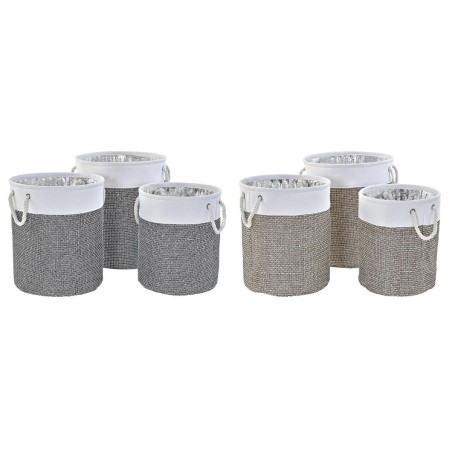 Set di Cestini DKD Home Decor Poliestere 40 x 40 x 49 cm (2 Unità) Set di Cestini DKD Home Decor Poliestere 40 x 40 x 49 cm (2 Unità)