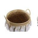 Juego de Cestas DKD Home Decor 39 x 39 x 55 cm Bambú Flecos Boho
