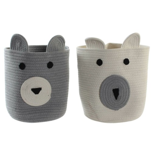 Cestino DKD Home Decor Poliestere Per bambini Orso (25 x 25 x 37 cm) (2 Unità)