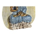 Figura Decorativa DKD Home Decor Azul Rojo Naranja Dorado Buda Oriental 15,5 x 5 x 20,7 cm (3 Unidades)