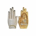 Deko-Figur DKD Home Decor Antiker Finish Grau Gold Buddha Harz Orientalisch (10 x 7,2 x 20,9 cm) (2 Stück)