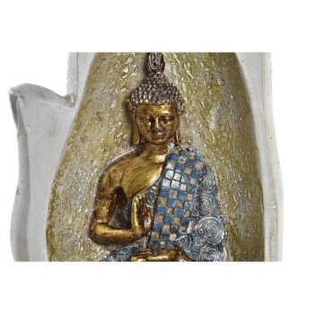 Deko-Figur DKD Home Decor Antiker Finish Grau Gold Buddha Harz Orientalisch (10 x 7,2 x 20,9 cm) (2 Stück)