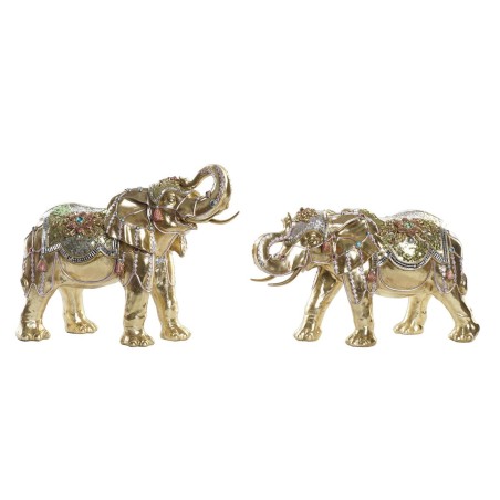 Figura Decorativa DKD Home Decor Elefante Dorado Resina Multicolor (45,5 x 20 x 35 cm) (2 Unidades) Figura Decorativa DKD Home Decor Elefante Dorado Resina Multicolor (45,5 x 20 x 35 cm) (2 Unidades)