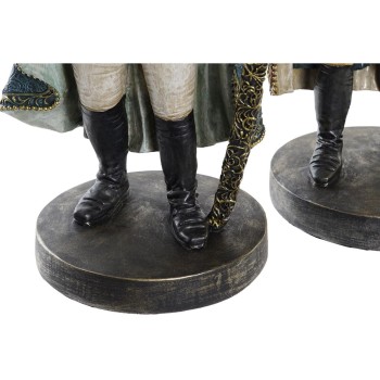 Statua Decorativa DKD Home Decor 14 x 12,5 x 31,5 cm Marrone Multicolore Coloniale Gorilla (2 Unità)