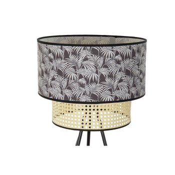 Luminária de chão DKD Home Decor Natural Preto Metal Palmeiras Poliéster Colonial (60 x 60 x 129 cm)
