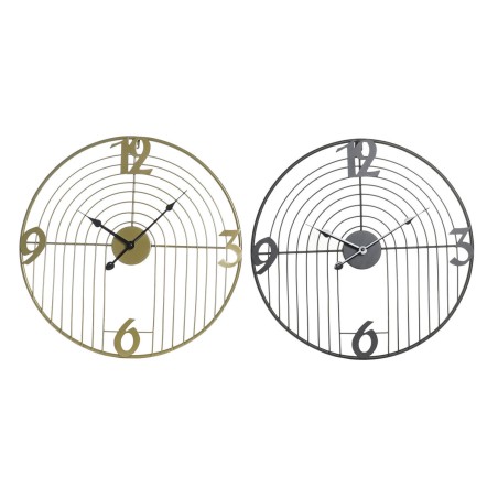 Wanduhr DKD Home Decor Schwarz Gold Metall Moderne 45 x 3 x 45 cm (2 Stück)