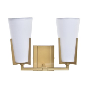 Luminária de parede DKD Home Decor Cristal Dourado Metal Poliéster Branco (30 x 18 x 23 cm)