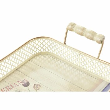 Set di Vassoi DKD Home Decor Rosa Metallo Alluminio 8 cm 40 x 21 x 8 cm (3 Unità)