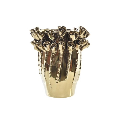 Vaso DKD Home Decor Porcelana Dourado Moderno (18 x 18 x 23 cm)