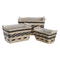 Conjunto de Cestas DKD Home Decor Poliéster Colonial Fibra (38 x 26 x 24 cm)