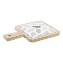 Plateau apéritif DKD Home Decor Blanc/Noir Bambou Grès Volets Cottage 18 x 12 x 1 cm