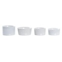 Set da Aperitivo DKD Home Decor Bianco/Nero Metallo Bambù Gres Loft 5 Pezzi 20 x 20 x 14 cm