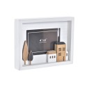 Cornice Portafoto DKD Home Decor Urban Cristallo Legno Marrone Bianco Case (22 x 3,5 x 17 cm)