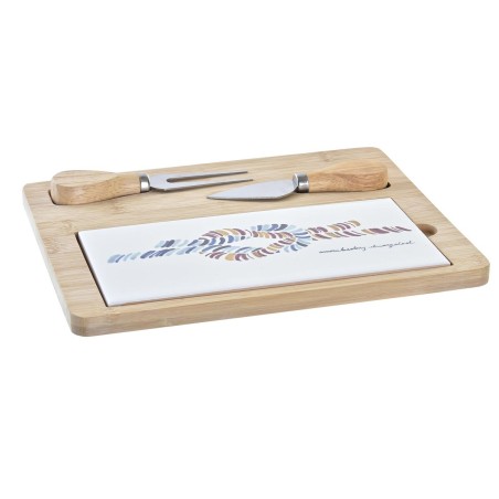 Cheeseboard DKD Home Decor Sailor Multicolour Bamboo Stoneware (24,5 x 20 x 1,2 cm) (4 Pieces)