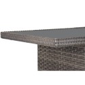 Sofá de Jardín DKD Home Decor Cristal Gris Poliéster ratán sintético Acero Marrón oscuro (175 x 73 x 81 cm)