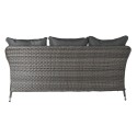 Sofá de Jardín DKD Home Decor Cristal Gris Poliéster ratán sintético Acero Marrón oscuro (175 x 73 x 81 cm)