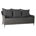 Sofá de Jardín DKD Home Decor Cristal Gris Poliéster ratán sintético Acero Marrón oscuro (175 x 73 x 81 cm)