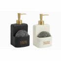 Seifenspender DKD Home Decor Küche Schwarz Gold Weiß Harz (9 x 8 x 18 cm) (2 Stück)