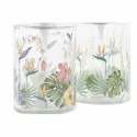 Dispensador de Jabón DKD Home Decor Tropical Cristal Multicolor ABS (10 x 8 x 17 cm) (2 Unidades)