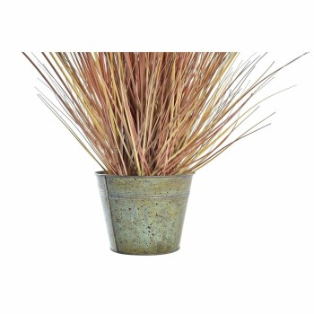 Planta Decorativa DKD Home Decor Laranja Polietileno Castanho-avermelhado Latão 20 x 20 x 90 cm (2 Unidades)