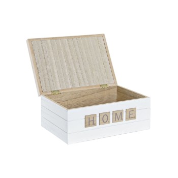 Dekorative Box DKD Home Decor natürlich MDF Weiß (24 x 16 x 10 cm)